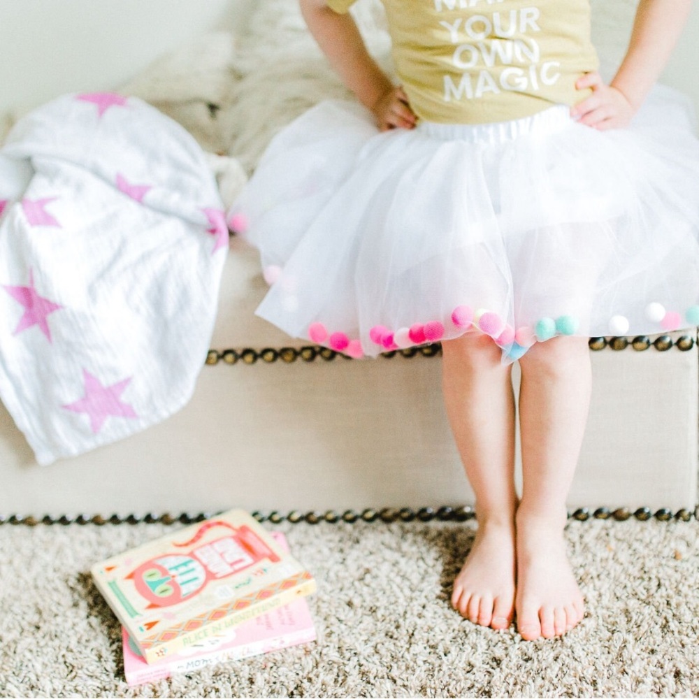 GUC Birthday tutu adorable Pom Pom cupcake fun birthday or ballet skirt